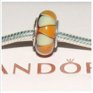Pandora AMBER MURANO GLASS Bead Charm RETIRED